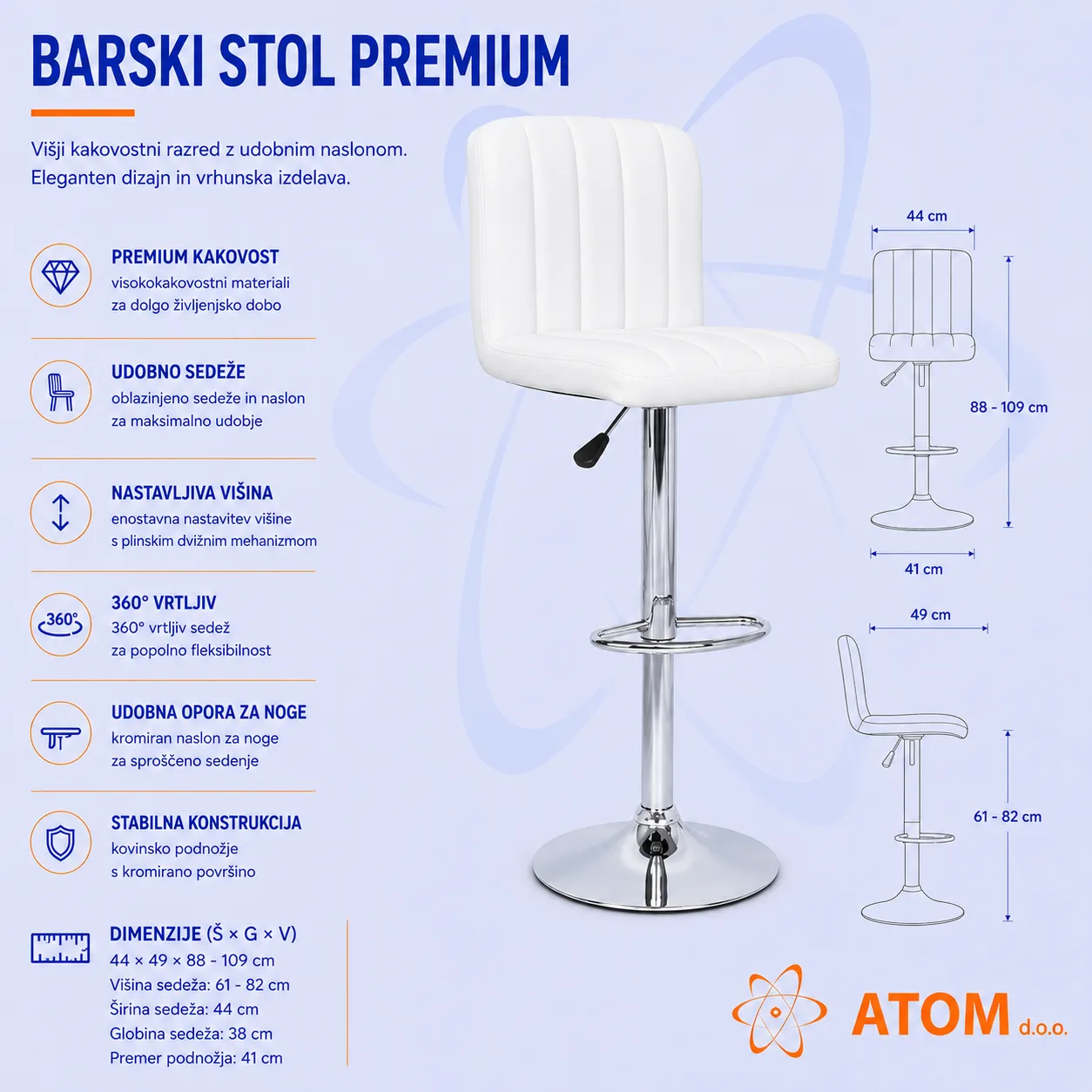 Barski stol premium