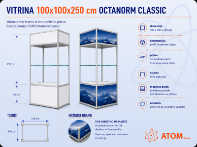 Vitrina Octanorm Classic 100x100x250 cm